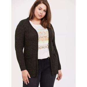 NWT Torrid Cardigan Open Front Pocket Rib Longline Sweater Plus Size: 5X (28)